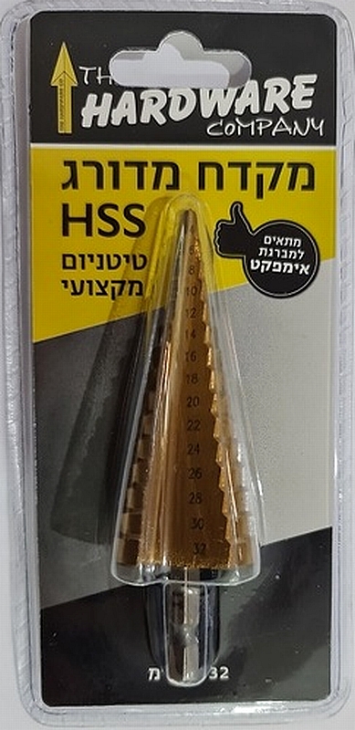 מקדח HSS מדורג ציפוי טיטניום חיבור מהיר למברגה 4-32 מ"מ HARDWARE