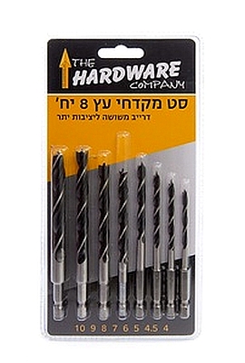 סט מקדחי עץ עם חיבור מהיר למברגה 8 יח' HARDWARE